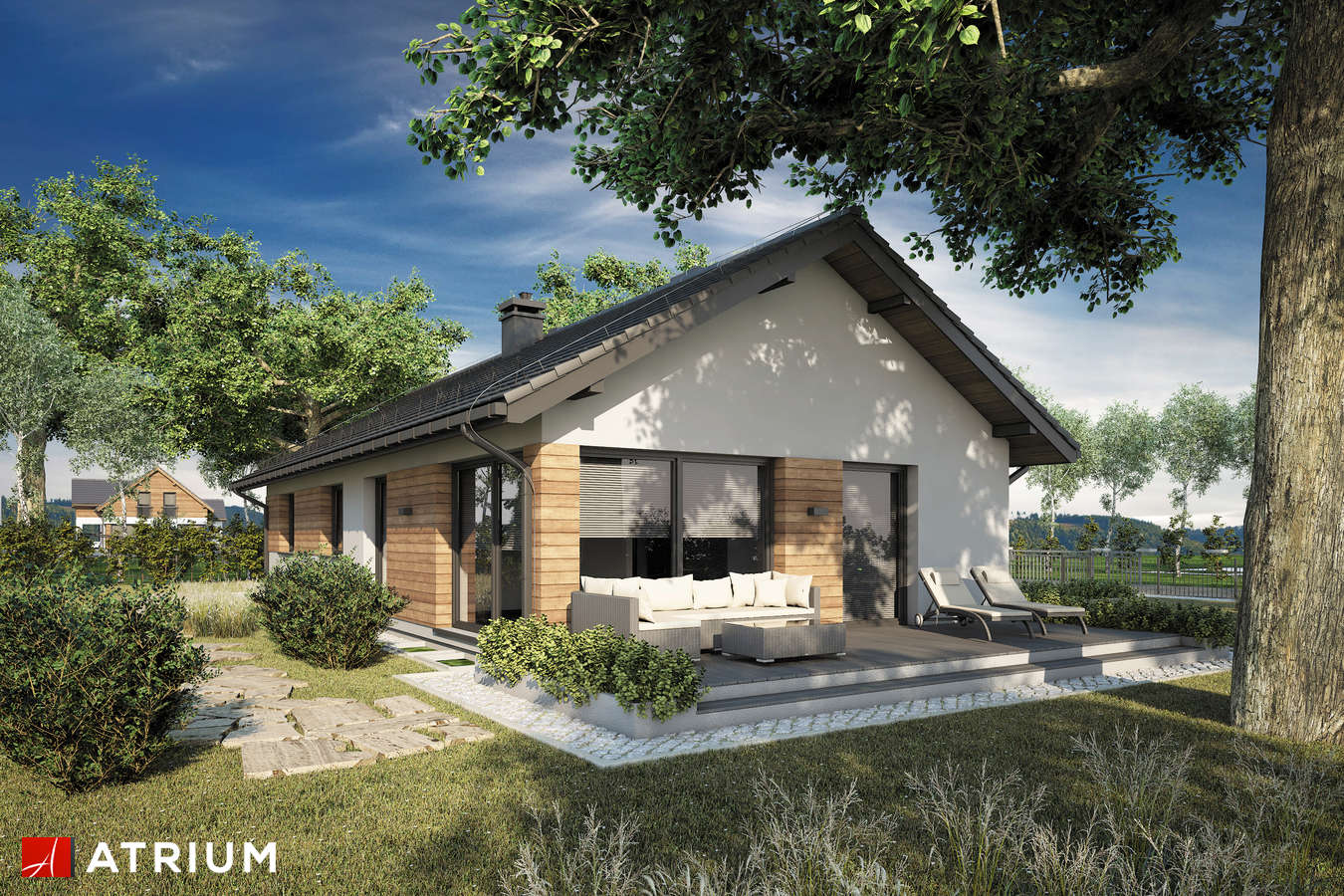 Projekty domów - Projekt domu parterowego OLIMPIA PLUS VI - wizualizacja 1