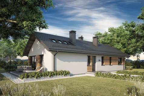 Projekt domu parterowego OLIMPIA PLUS VI - wizualizacja 2