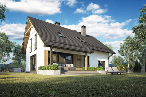 Projekt domu z poddaszem EWA V - wizualizacja 2