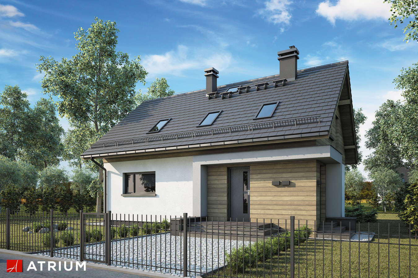 Projekty domów - Projekt domu z poddaszem SAMBA NEW - wizualizacja 1 - wersja lustrzana