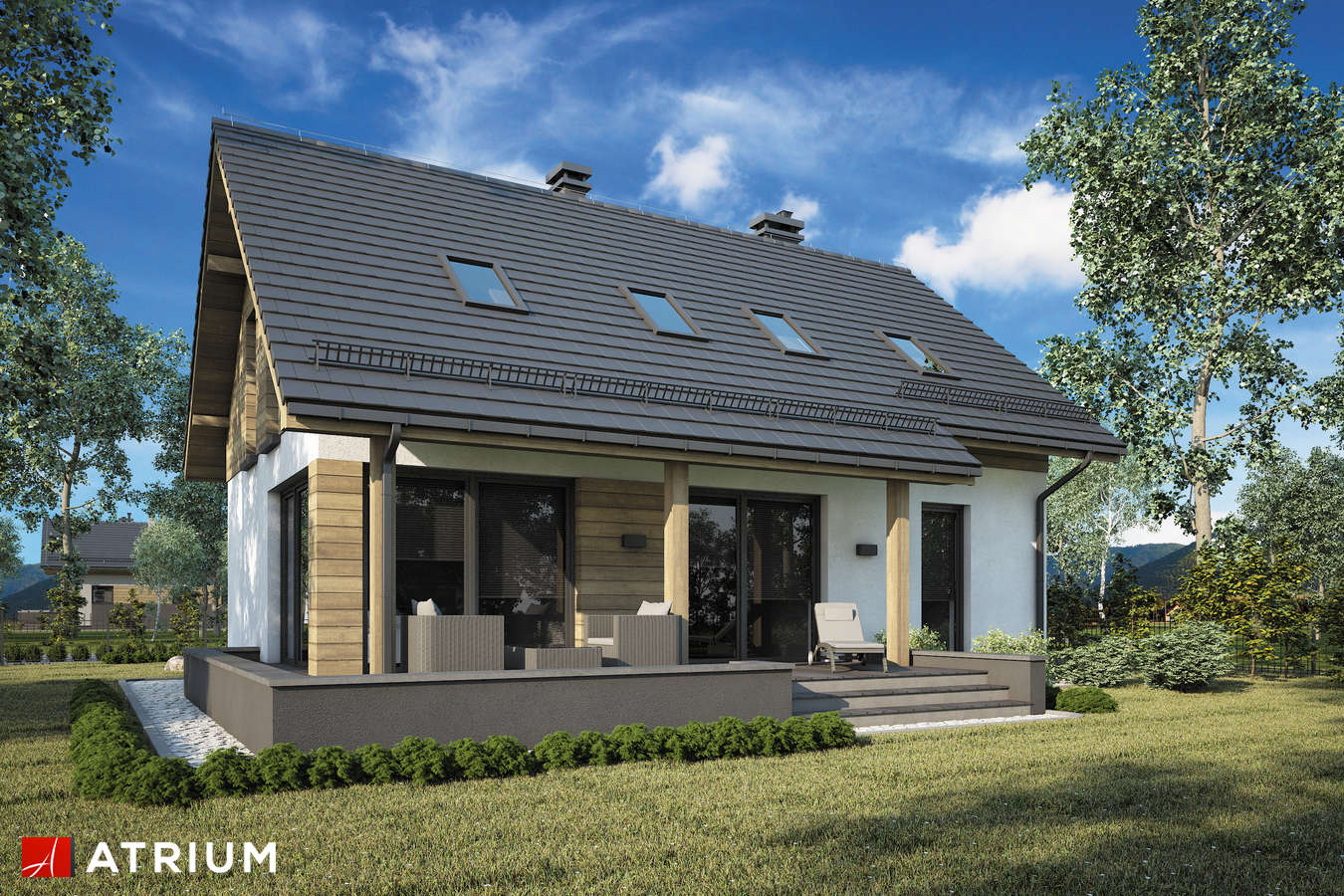 Projekty domów - Projekt domu z poddaszem SAMBA NEW - wizualizacja 2