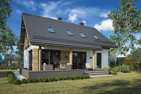 Projekt domu z poddaszem SAMBA NEW - wizualizacja 2