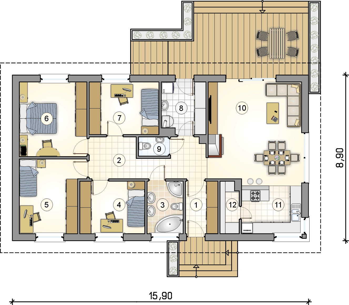 rzut parteru - projekt Aurora Maxi II BIS SZ