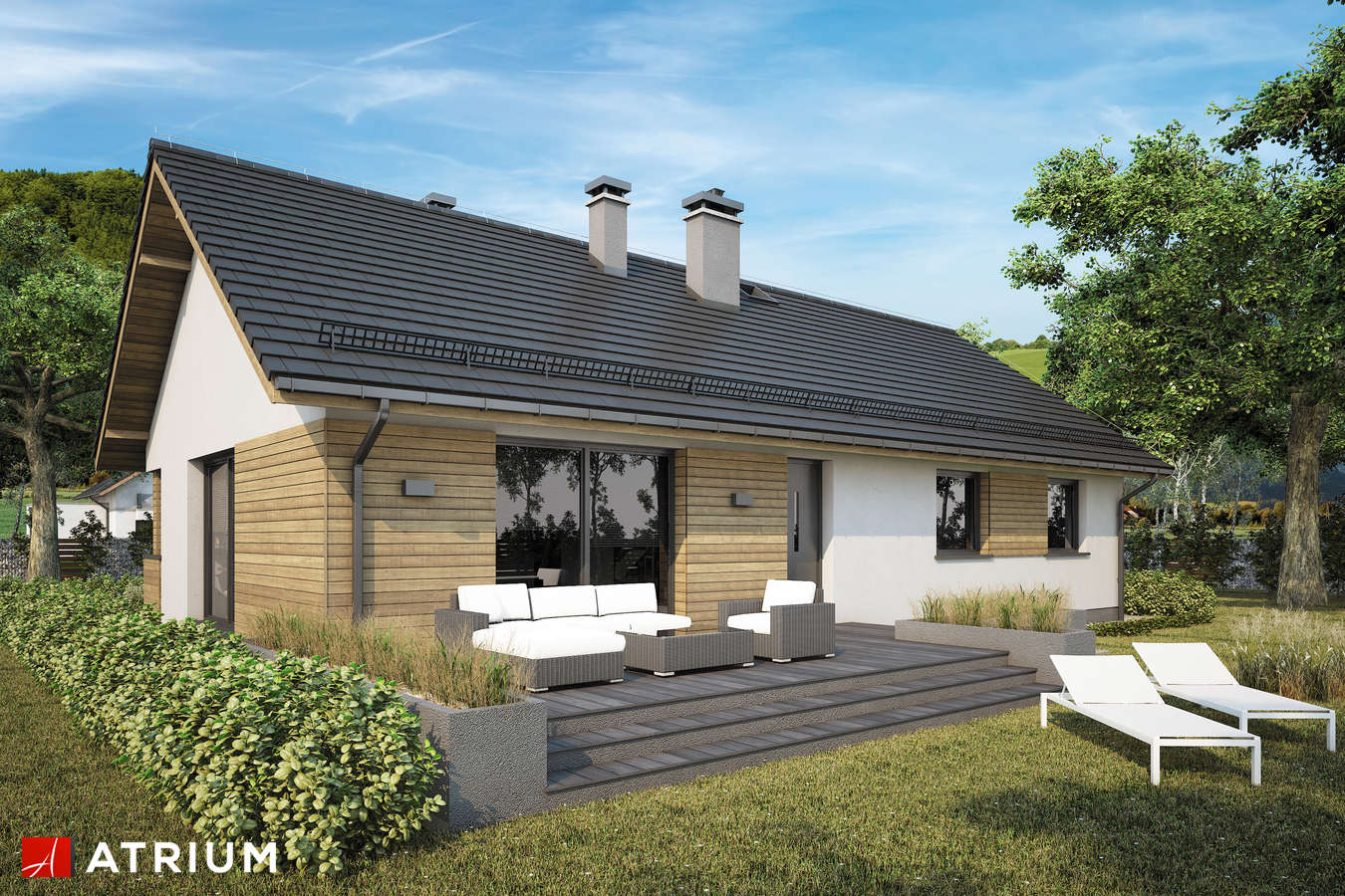 Projekty domów - Projekt domu parterowego AURORA MAXI II BIS SZ - wizualizacja 2