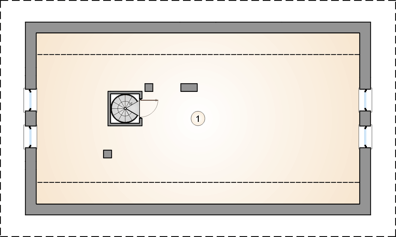 Rzut poddasza - projekt Czantoria - wersja lustrzana