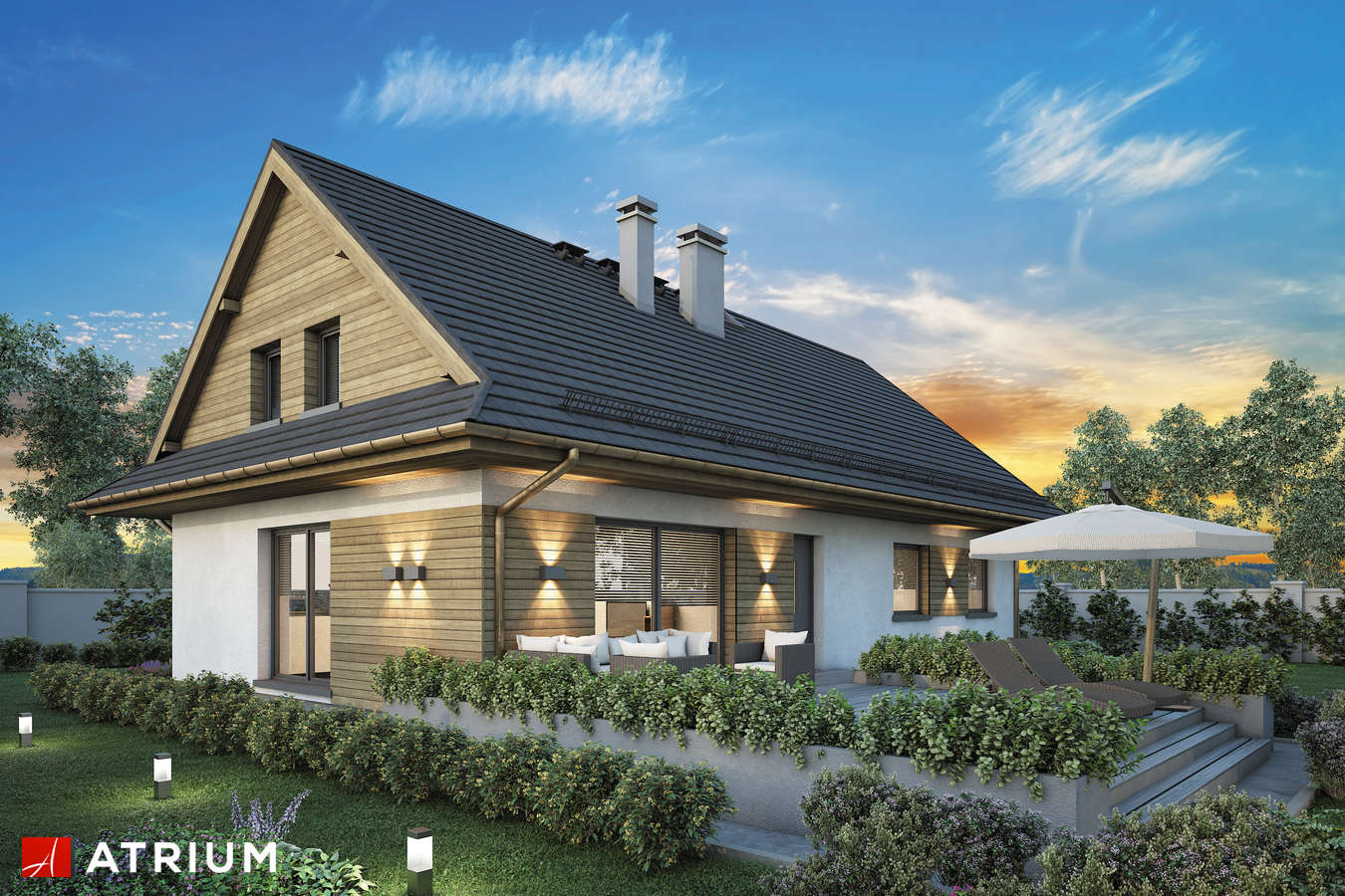 Projekty domów - Projekt domu parterowego CZANTORIA - wizualizacja 1