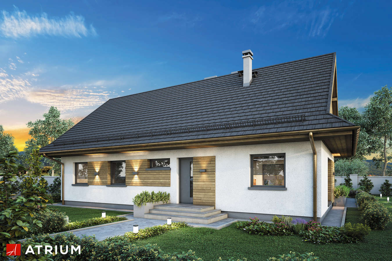 Projekty domów - Projekt domu parterowego CZANTORIA - wizualizacja 2