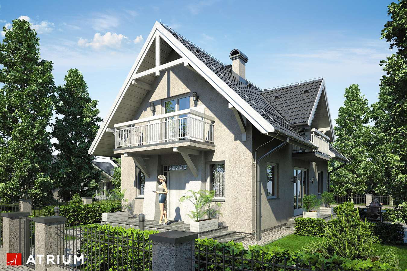 Projekty domów - Projekt domu z poddaszem LUTNIA III - wizualizacja 1 - wersja lustrzana