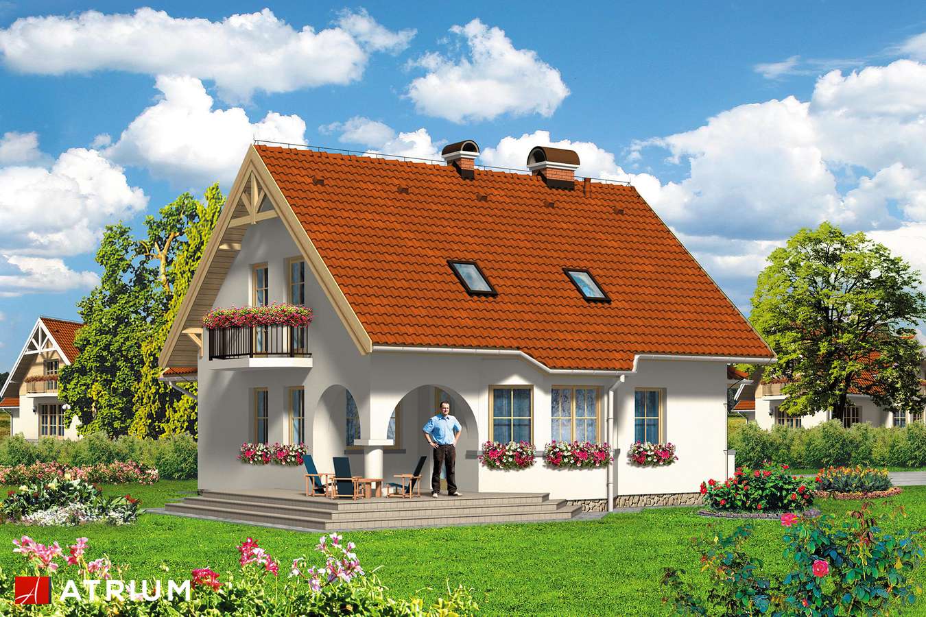 Projekty domów - Projekt domu z poddaszem ROXANA - wizualizacja 2