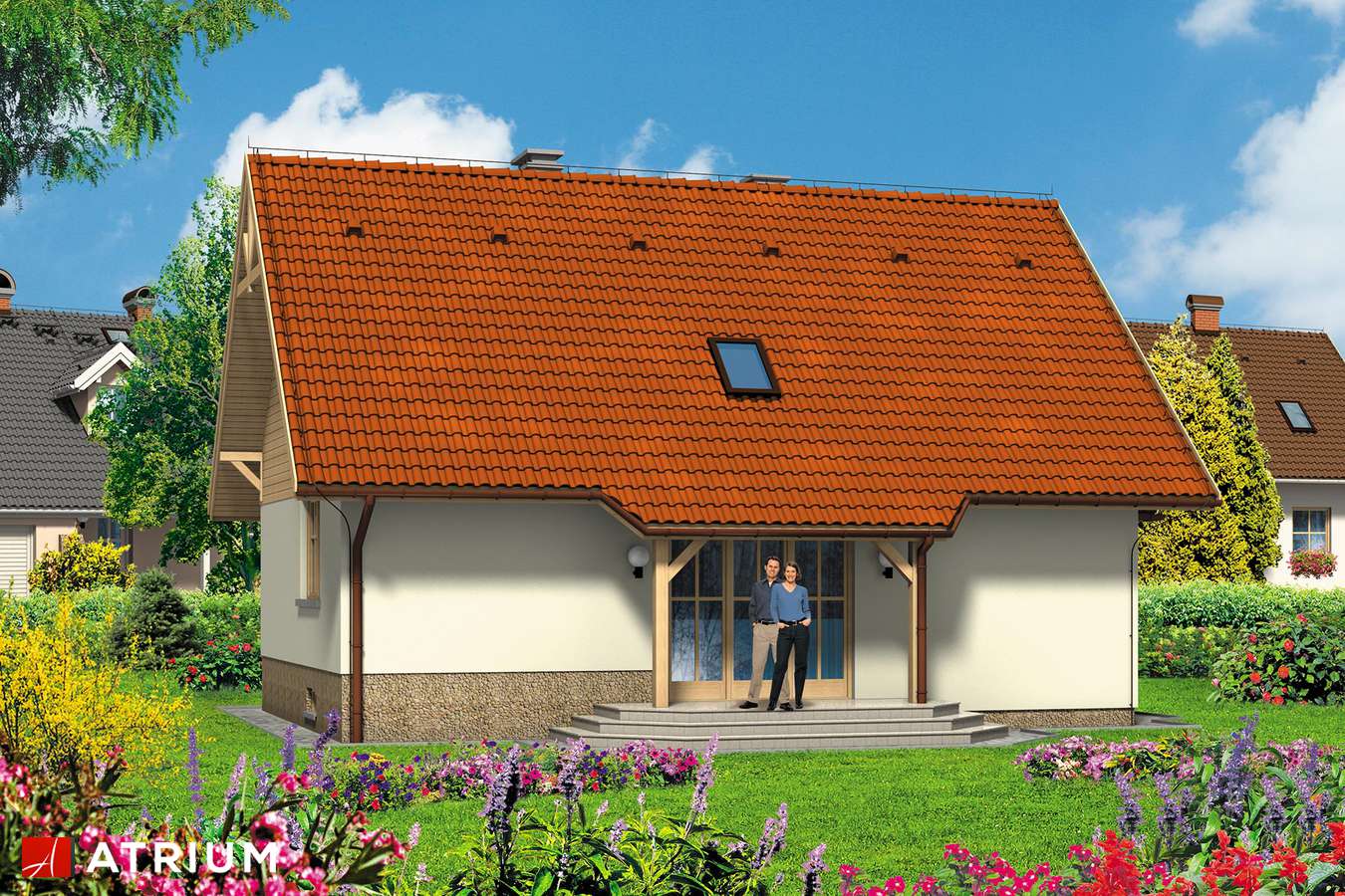 Projekty domów - Projekt domu z poddaszem PIOTR PIERWSZY - wizualizacja 2 - wersja lustrzana