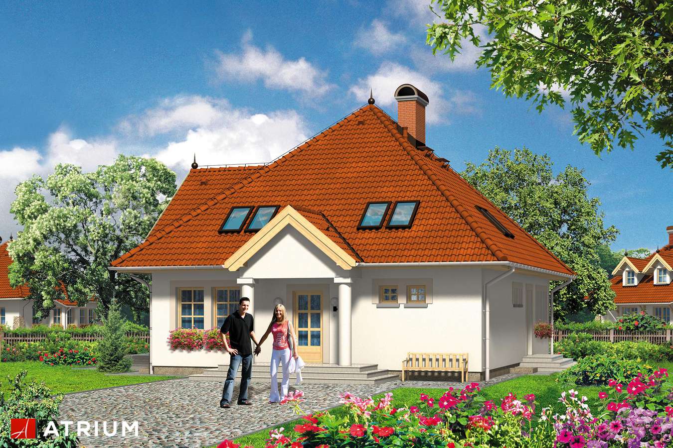 Projekty domów - Projekt domu z poddaszem VILLA ROSA - wizualizacja 2 - wersja lustrzana