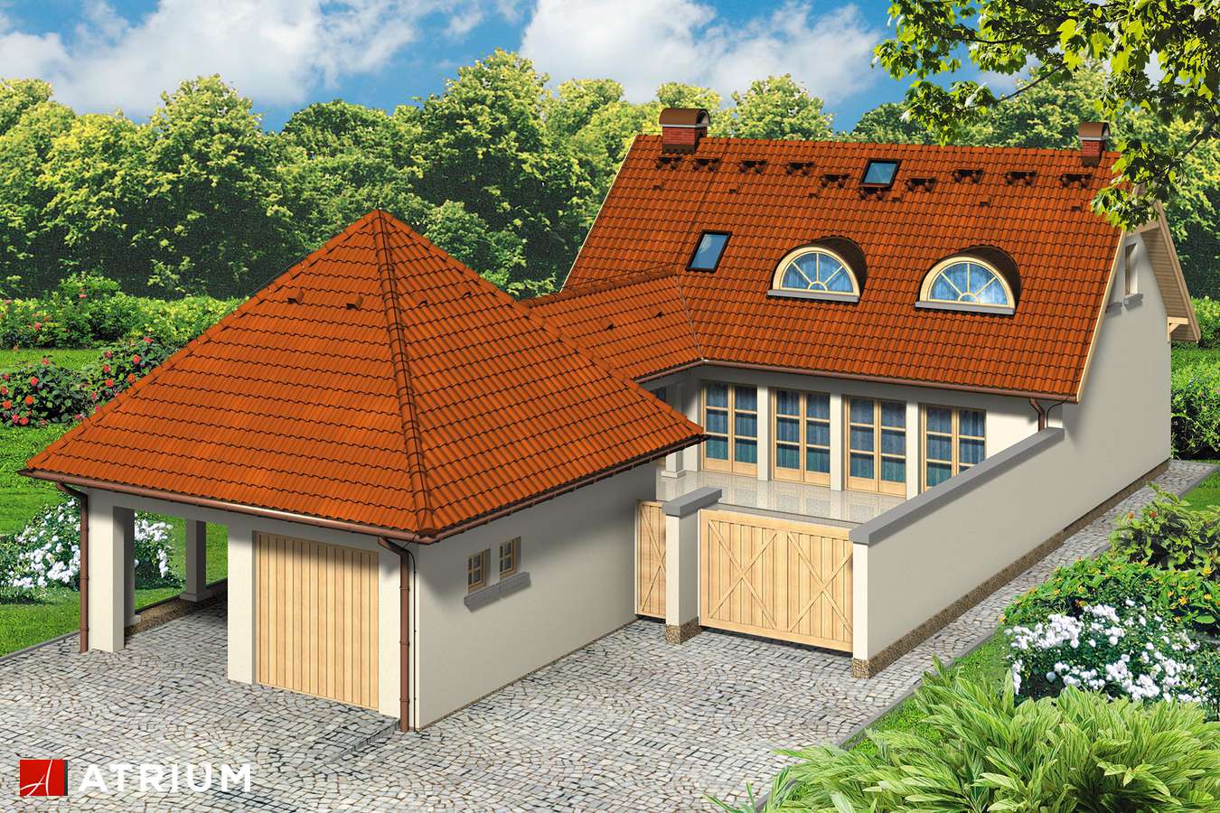 Projekty domów - Projekt domu z poddaszem JAś I MAłGOSIA - wizualizacja 2 - wersja lustrzana