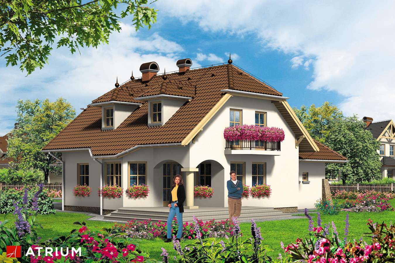 Projekty domów - Projekt domu z poddaszem JESION - wizualizacja 2 - wersja lustrzana