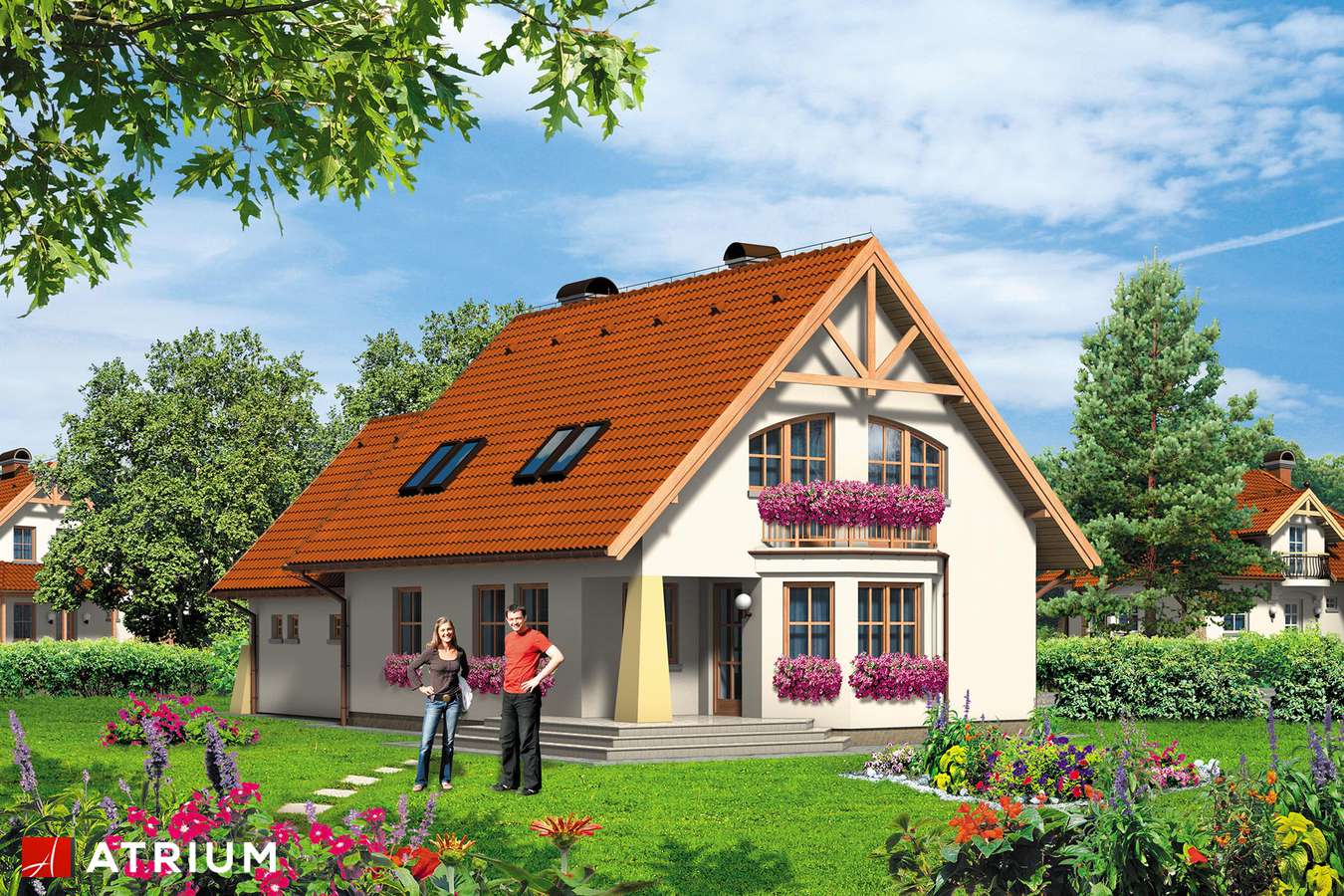 Projekty domów - Projekt domu z poddaszem PONDEROZA - wizualizacja 2 - wersja lustrzana