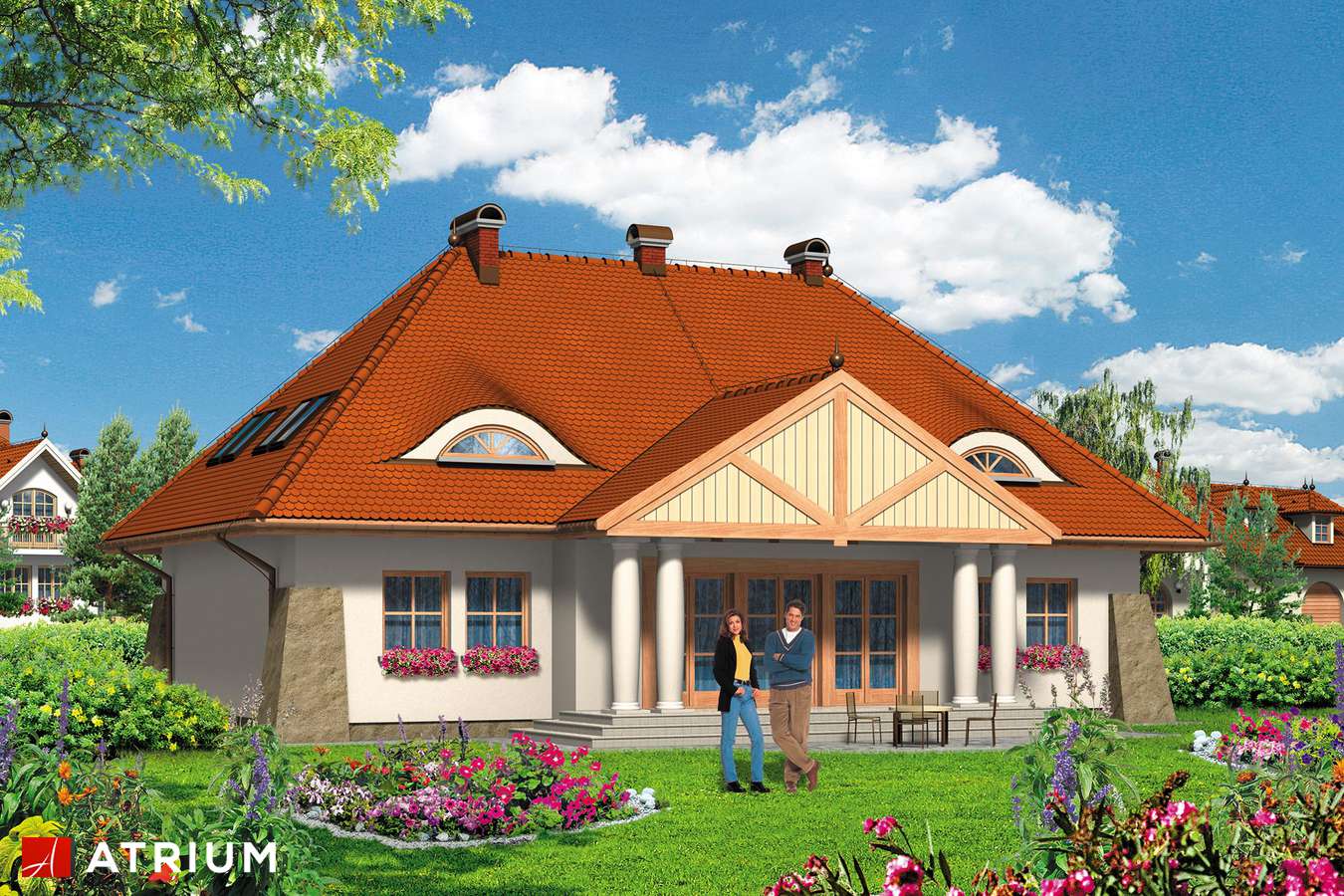 Projekty domów - Projekt domu z poddaszem HETMAN - wizualizacja 1 - wersja lustrzana