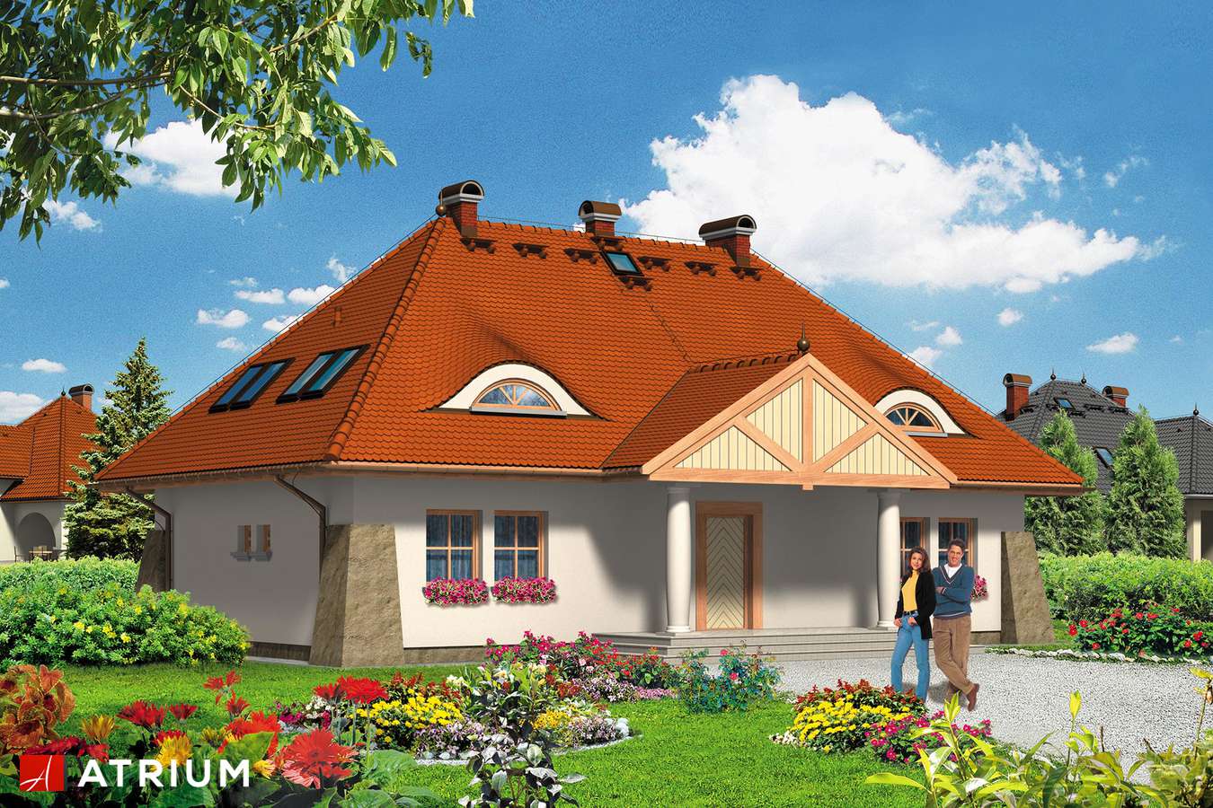 Projekty domów - Projekt domu z poddaszem HETMAN - wizualizacja 2 - wersja lustrzana