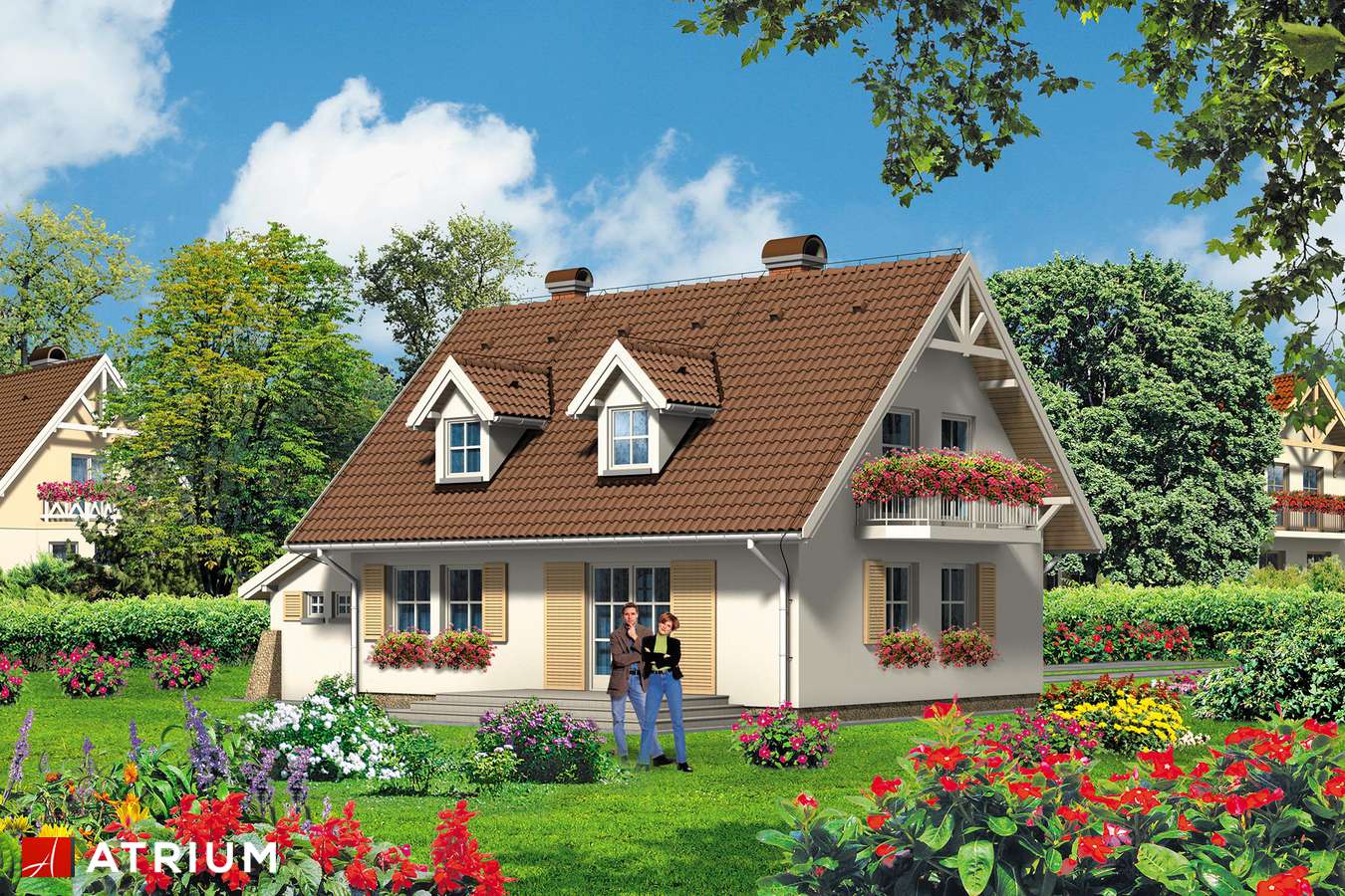 Projekty domów - Projekt domu z poddaszem ROMEK - wizualizacja 2 - wersja lustrzana