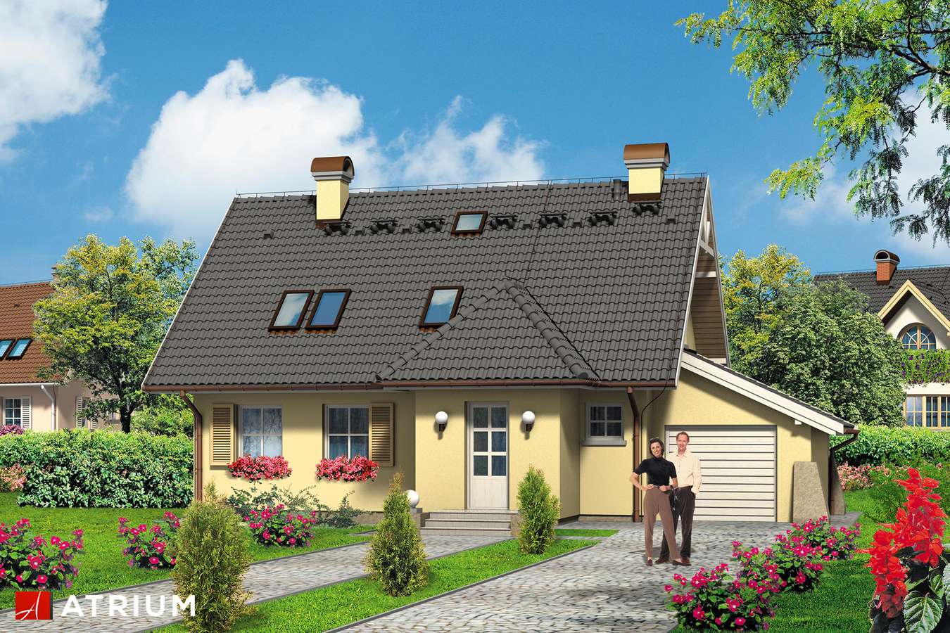 Projekty domów - Projekt domu z poddaszem TYTUS - wizualizacja 1 - wersja lustrzana