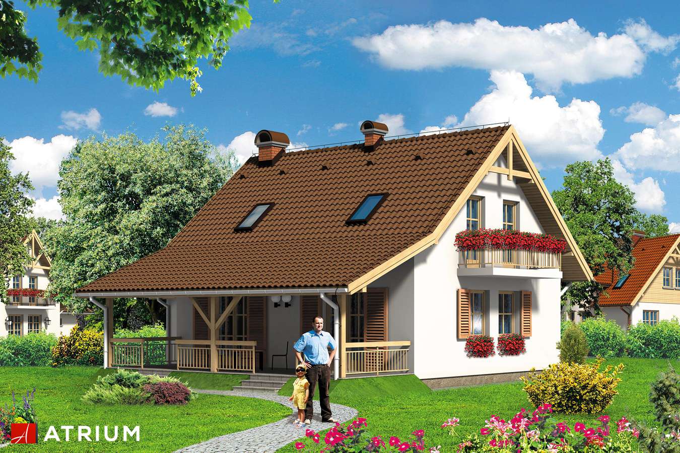 Projekty domów - Projekt domu z poddaszem RELAX - wizualizacja 1 - wersja lustrzana