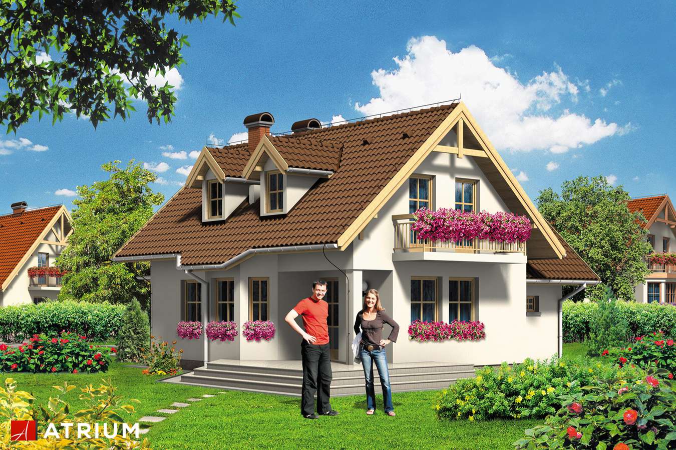 Projekty domów - Projekt domu z poddaszem MGIEłKA - wizualizacja 2 - wersja lustrzana