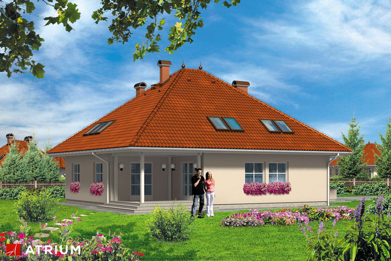 Projekty domów - Projekt domu z poddaszem RAPSODIA - wizualizacja 2 - wersja lustrzana