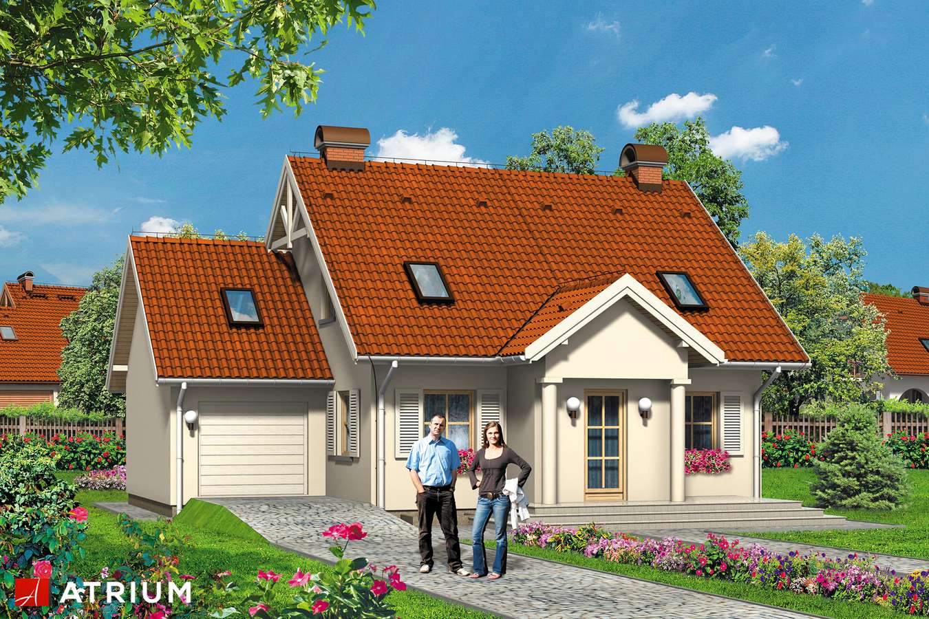 Projekty domów - Projekt domu z poddaszem CICHY KąCIK - wizualizacja 1 - wersja lustrzana
