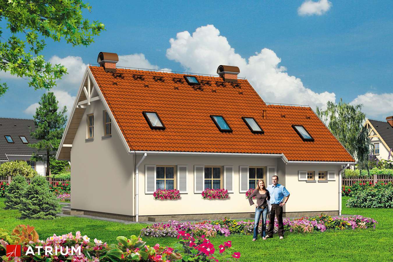Projekty domów - Projekt domu z poddaszem CICHY KąCIK - wizualizacja 2 - wersja lustrzana