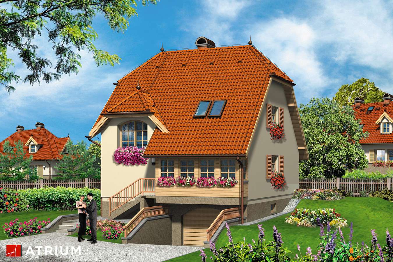 Projekty domów - Projekt domu z poddaszem GRACJA - wizualizacja 1