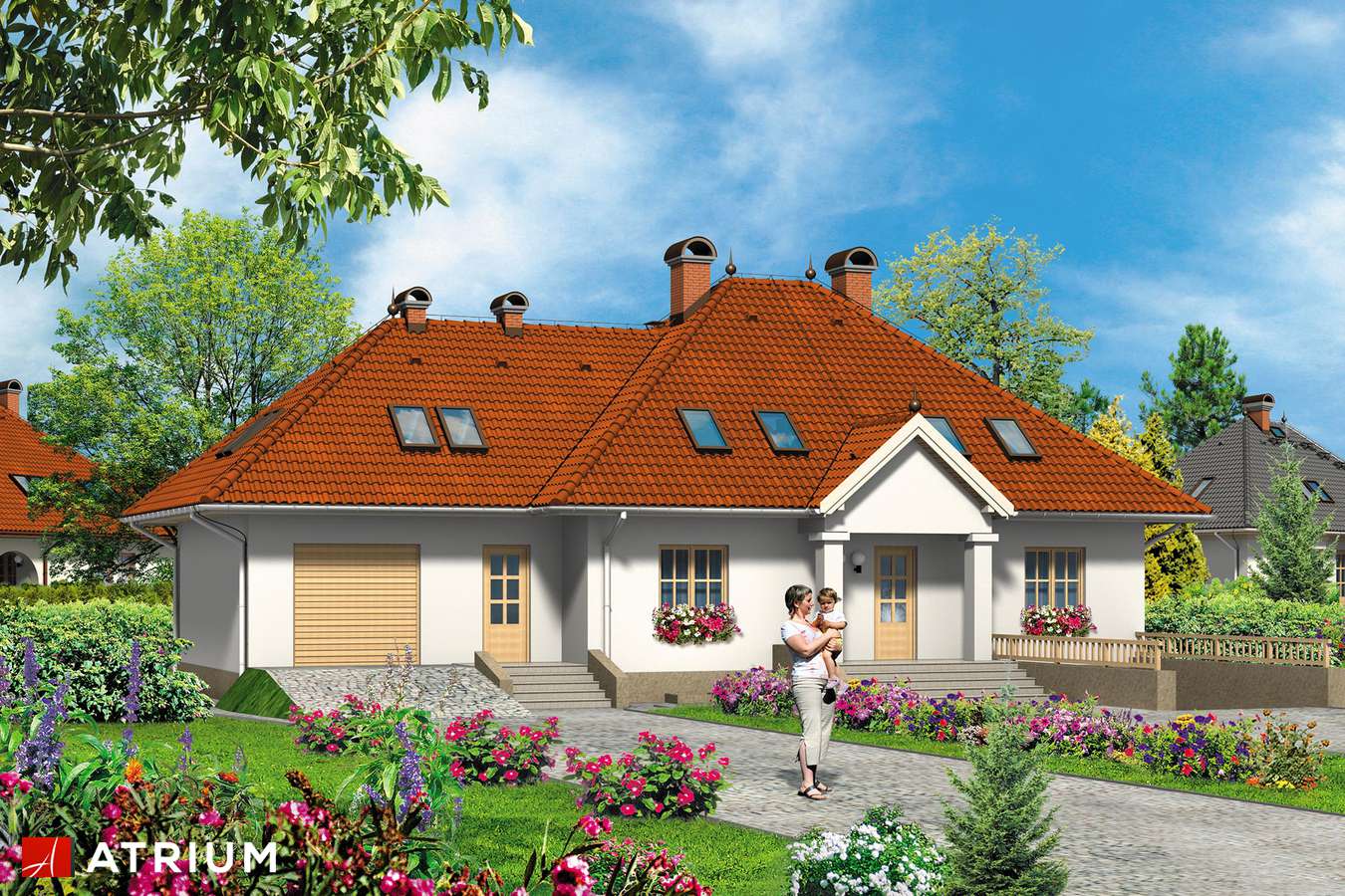 Projekty domów - Projekt domu z poddaszem KMICIC II - wizualizacja 2 - wersja lustrzana