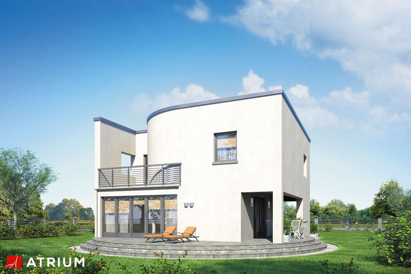 Projekty domów - Projekt domu piętrowego WILLA MARIA - wizualizacja 2 - wersja lustrzana