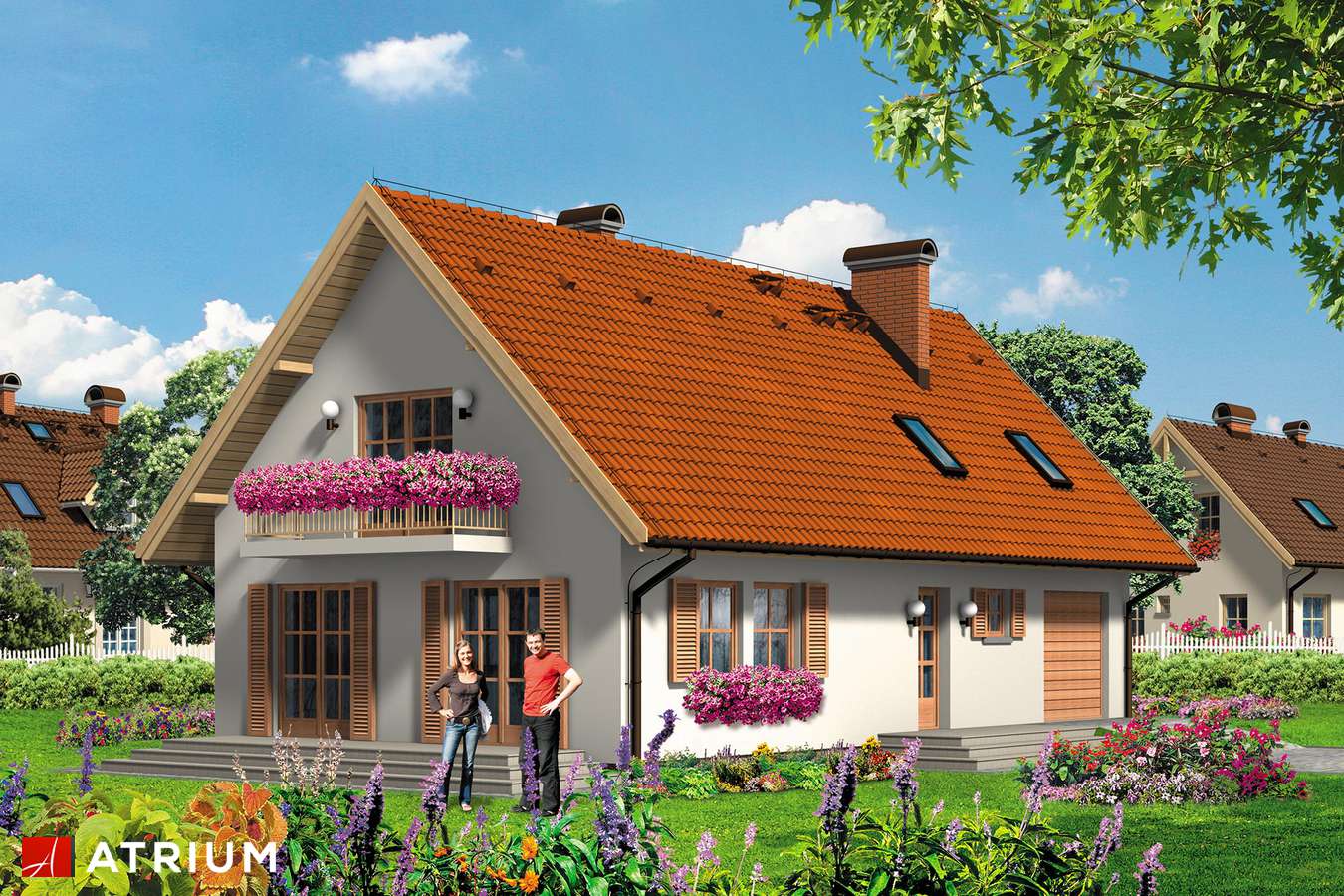 Projekty domów - Projekt domu z poddaszem CZARUJąCY NIKODEM - wizualizacja 1 - wersja lustrzana
