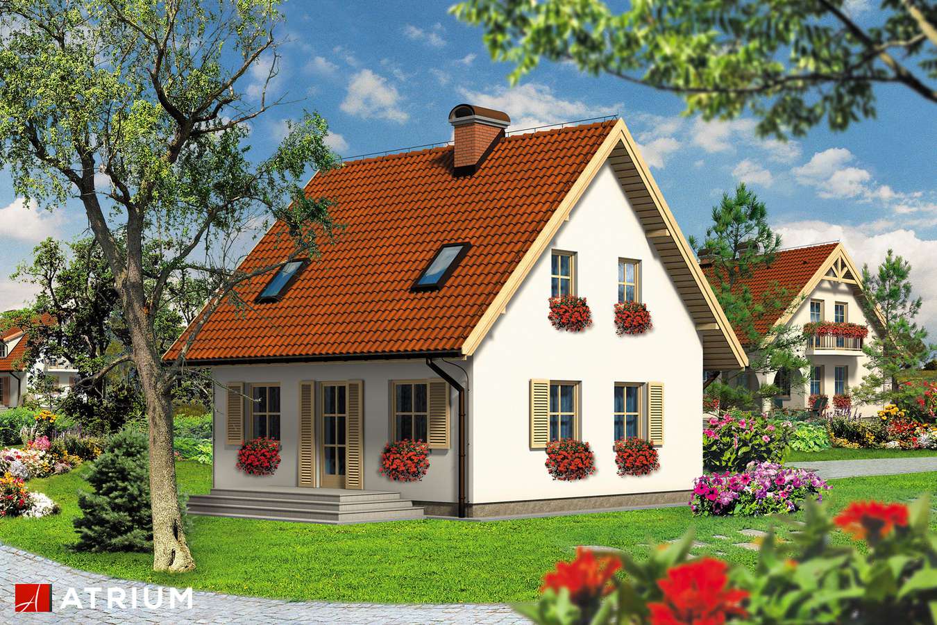 Projekty domów - Projekt domu z poddaszem KAJTEK - wizualizacja 2 - wersja lustrzana