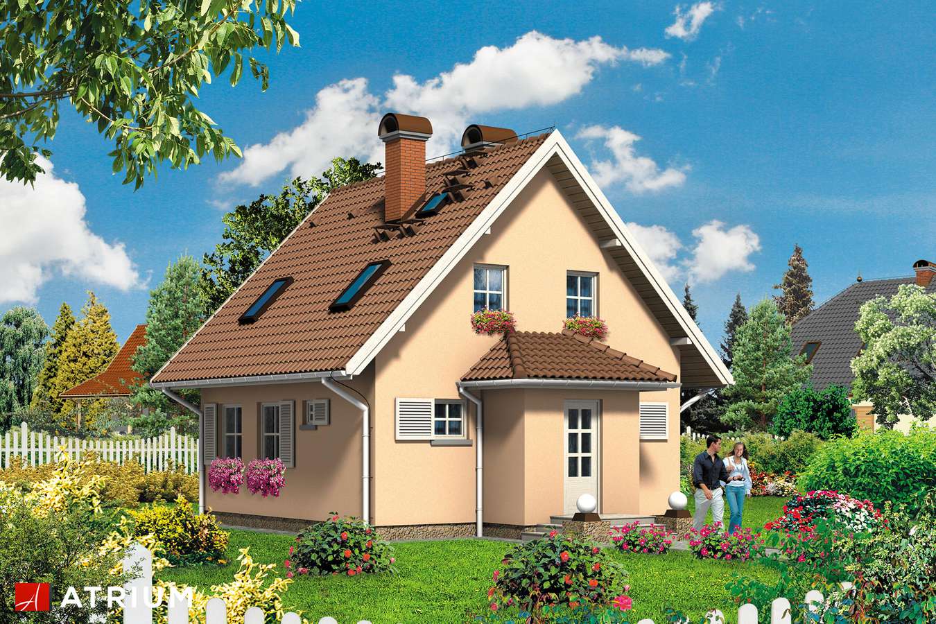 Projekty domów - Projekt domu z poddaszem SłONKO - wizualizacja 1