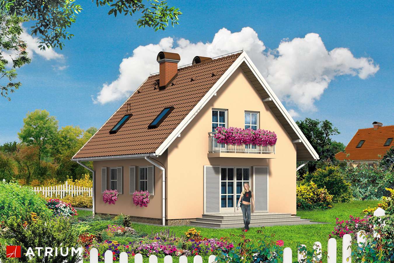 Projekty domów - Projekt domu z poddaszem SłONKO - wizualizacja 2