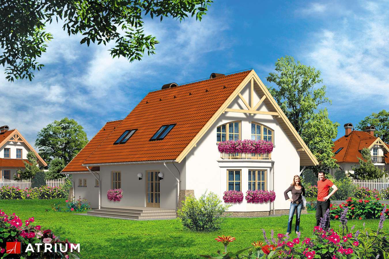 Projekty domów - Projekt domu z poddaszem LUKRECJA - wizualizacja 2 - wersja lustrzana