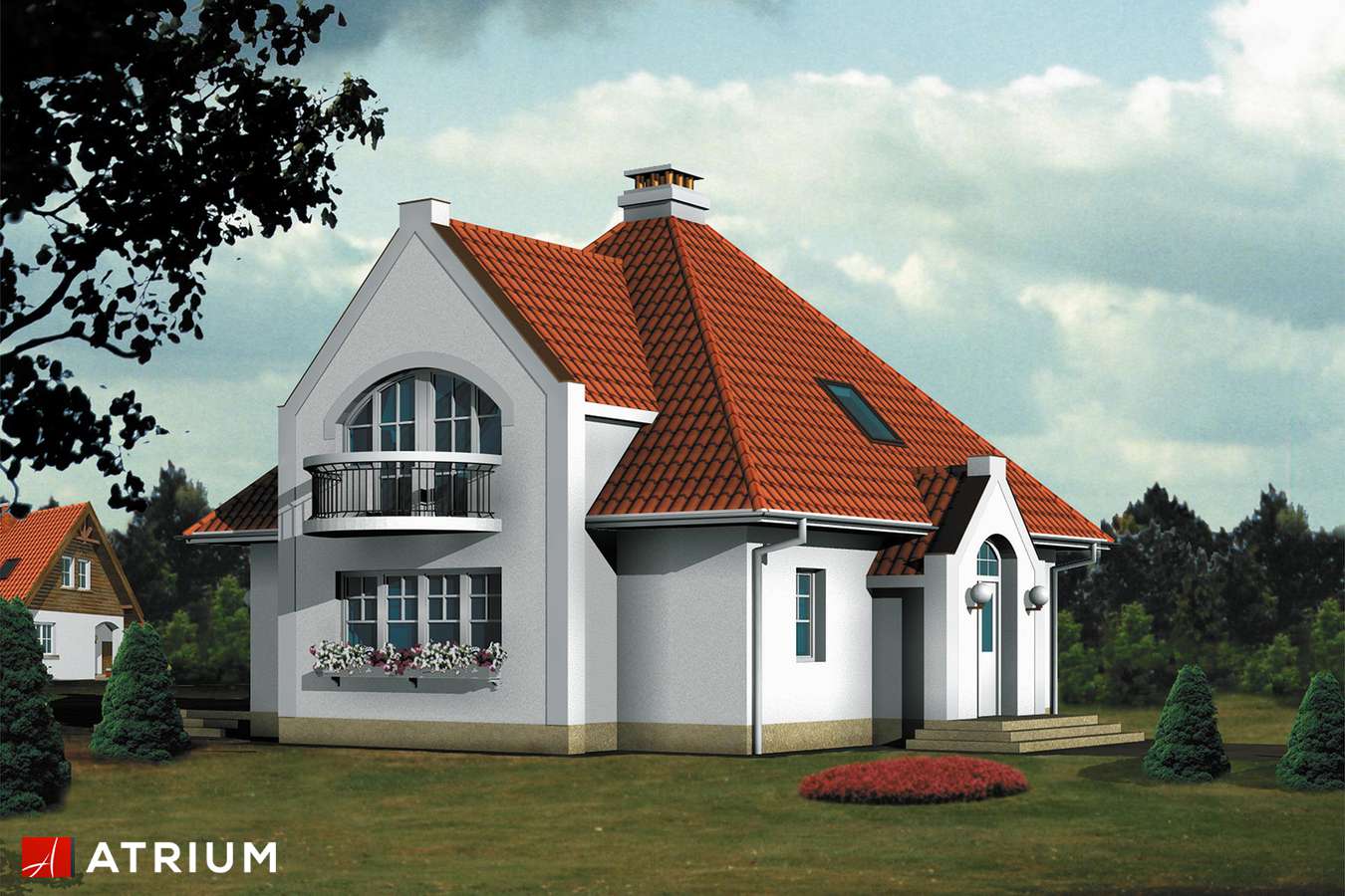 Projekty domów - Projekt domu z poddaszem WILLA BARBARA - wizualizacja 1 - wersja lustrzana