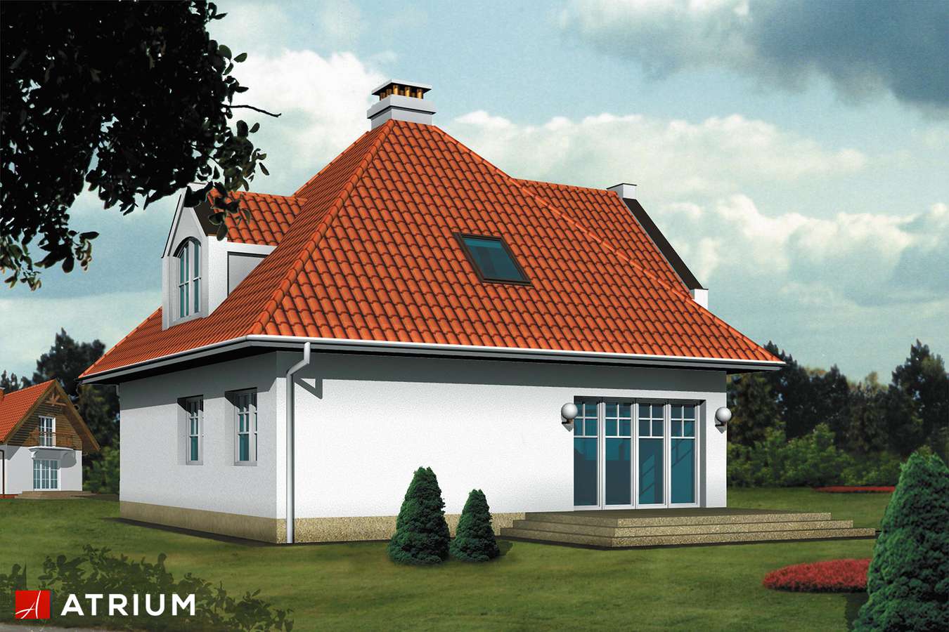 Projekty domów - Projekt domu z poddaszem WILLA BARBARA - wizualizacja 2 - wersja lustrzana