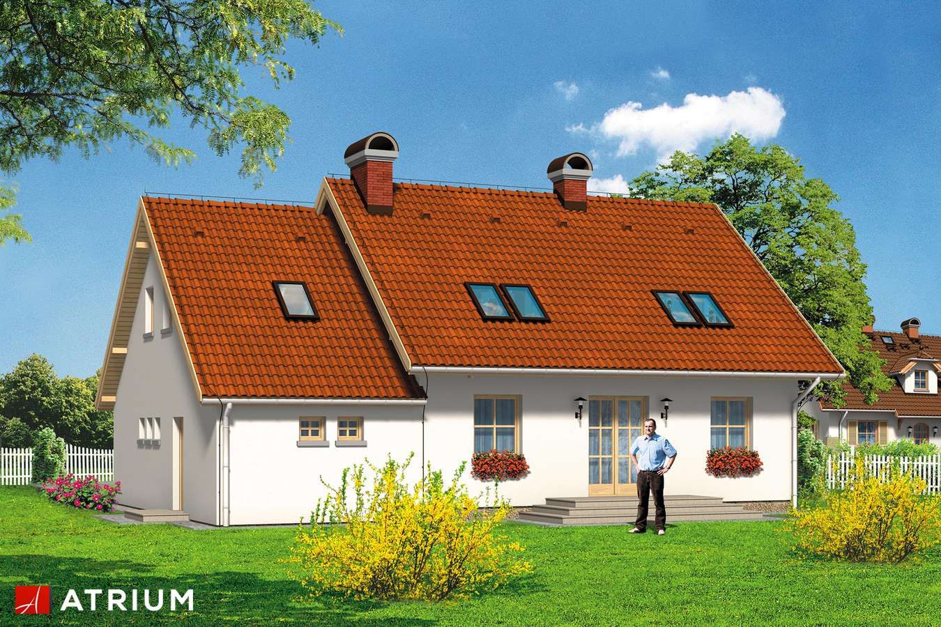 Projekty domów - Projekt domu z poddaszem MILACZEK - wizualizacja 2 - wersja lustrzana