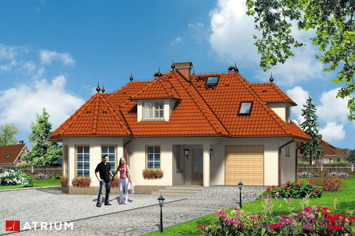Projekty domów - Projekt domu z poddaszem KAMPANILLA - wizualizacja 2 - wersja lustrzana