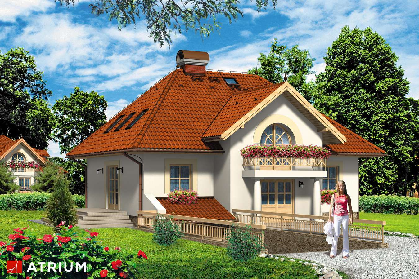 Projekty domów - Projekt domu z poddaszem EMPORA - wizualizacja 1 - wersja lustrzana