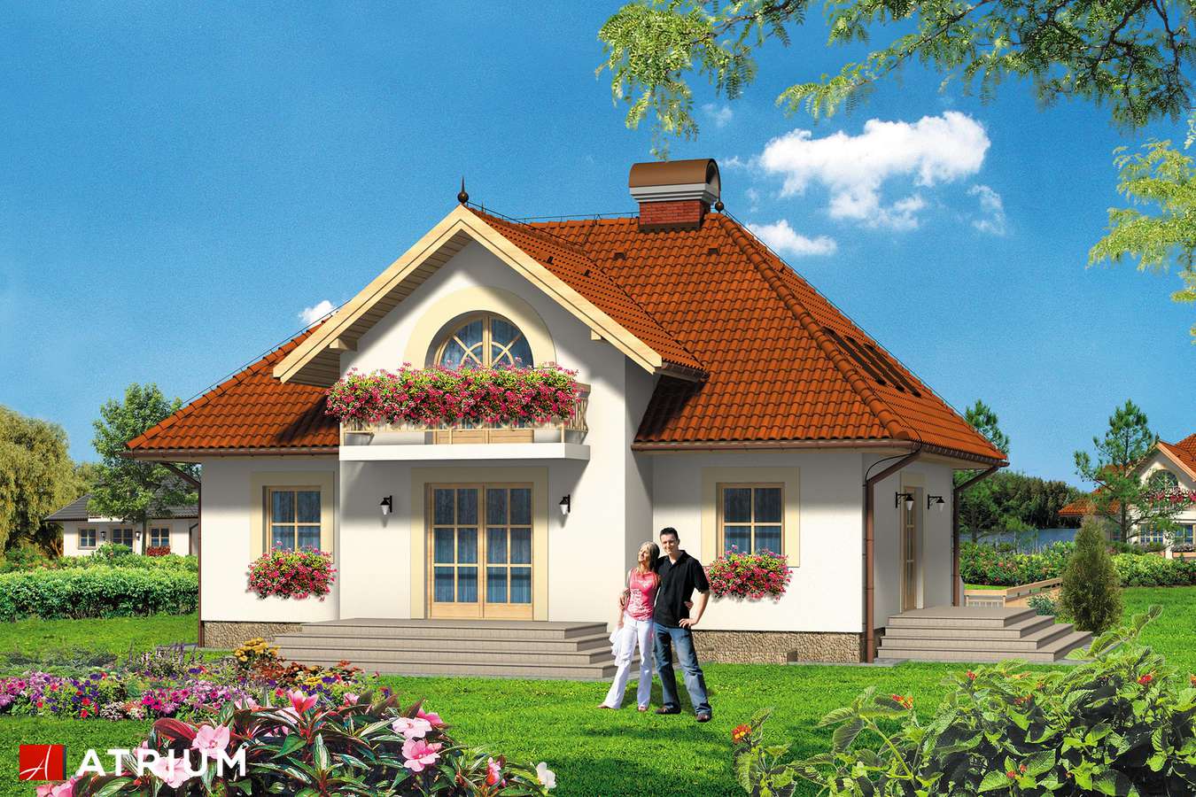 Projekty domów - Projekt domu z poddaszem EMPORA - wizualizacja 2 - wersja lustrzana