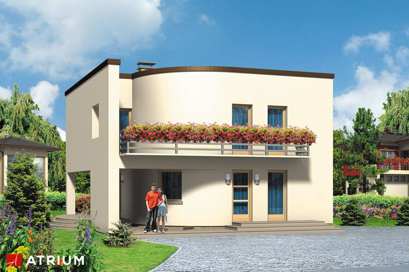 Projekty domów - Projekt domu piętrowego WILLA MARION - wizualizacja 1 - wersja lustrzana