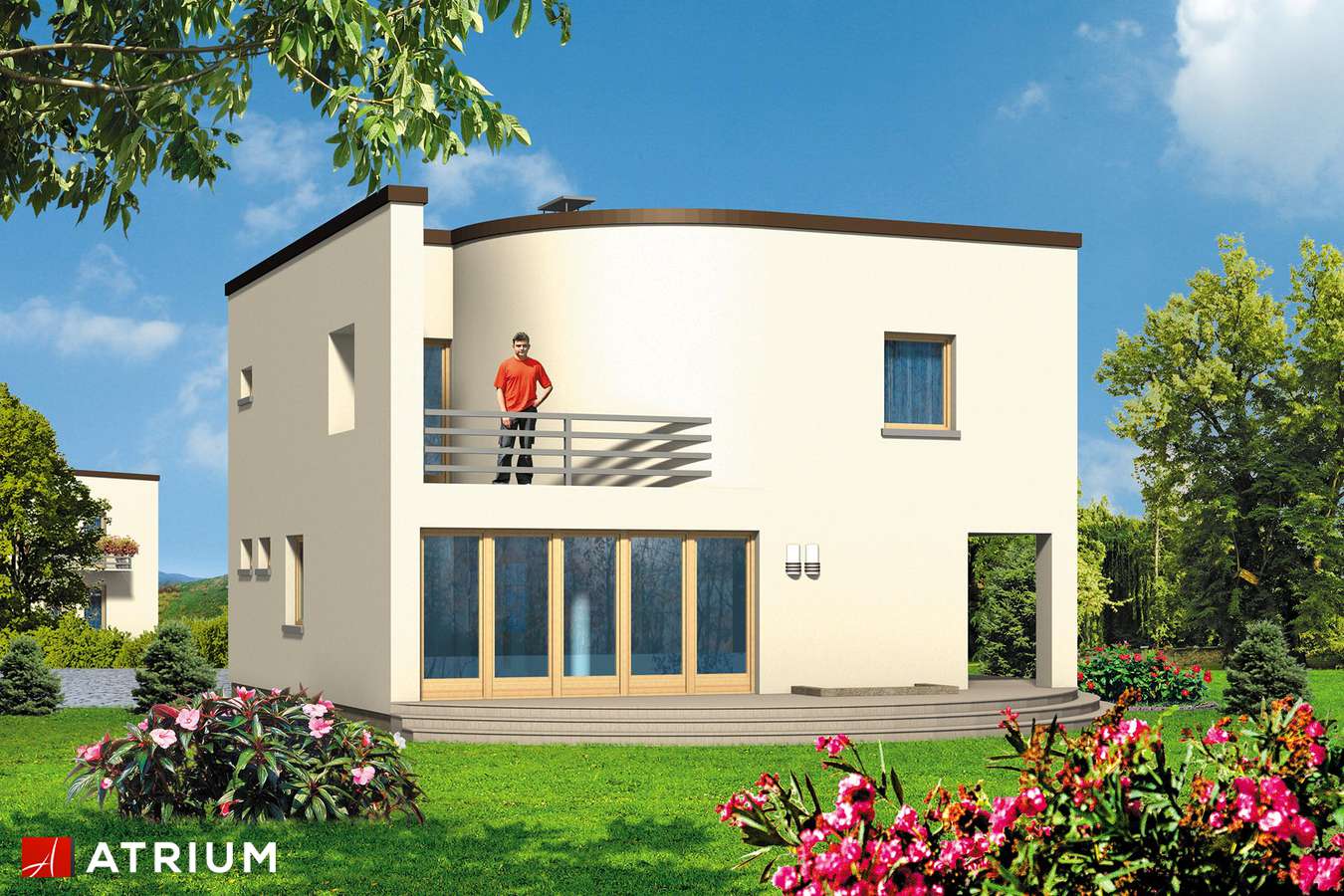 Projekty domów - Projekt domu piętrowego WILLA MARION - wizualizacja 2 - wersja lustrzana