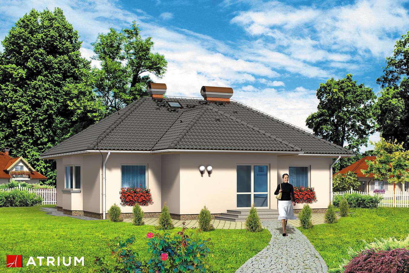Projekty domów - Projekt domu z poddaszem ORION - wizualizacja 2 - wersja lustrzana