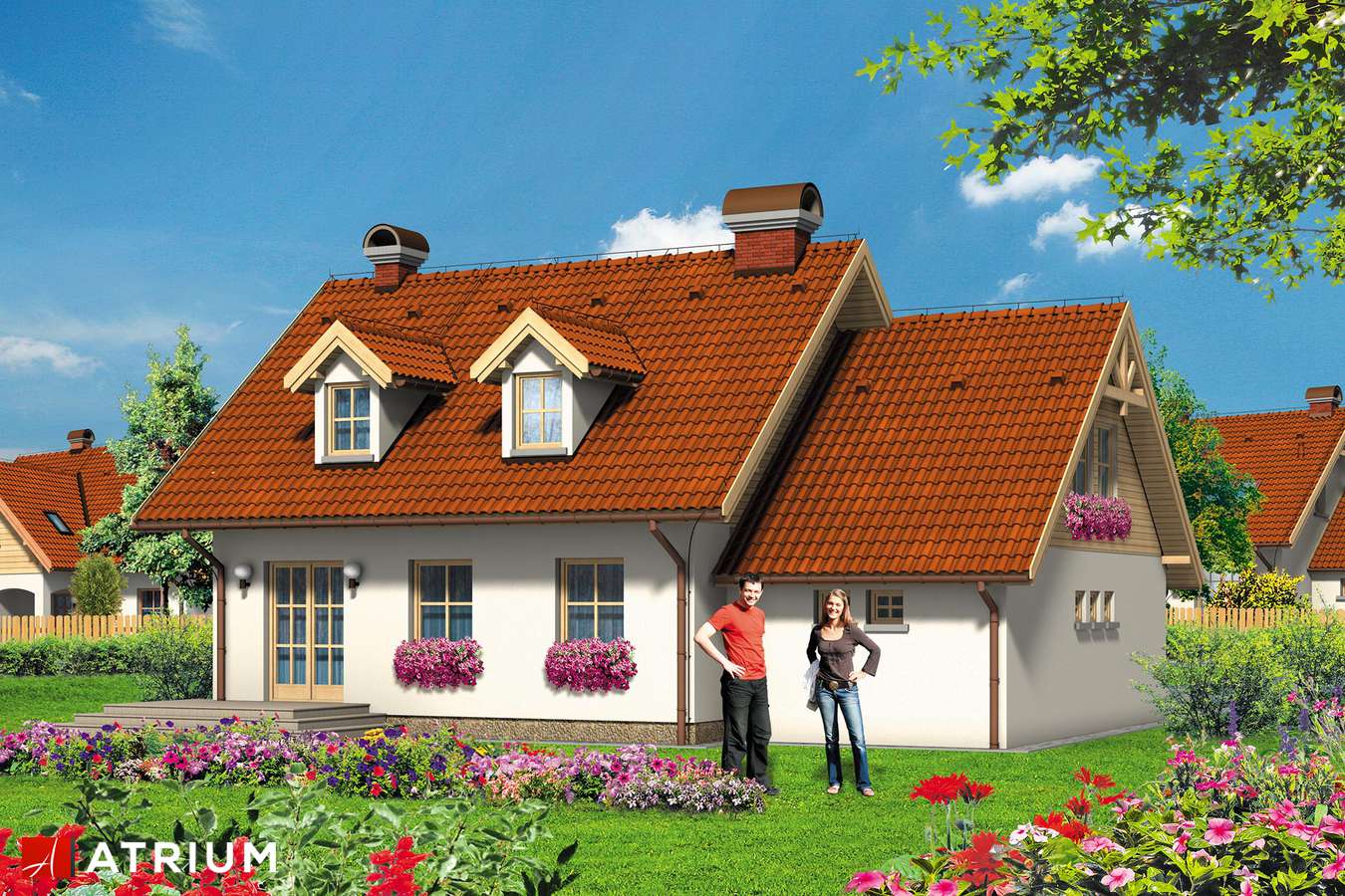 Projekty domów - Projekt domu z poddaszem DUKACIK - wizualizacja 2 - wersja lustrzana