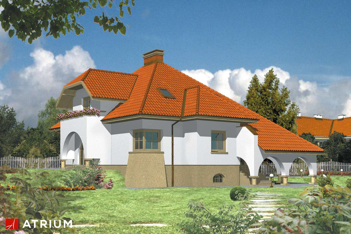 Projekty domów - Projekt domu z poddaszem RUBIN - wizualizacja 1 - wersja lustrzana