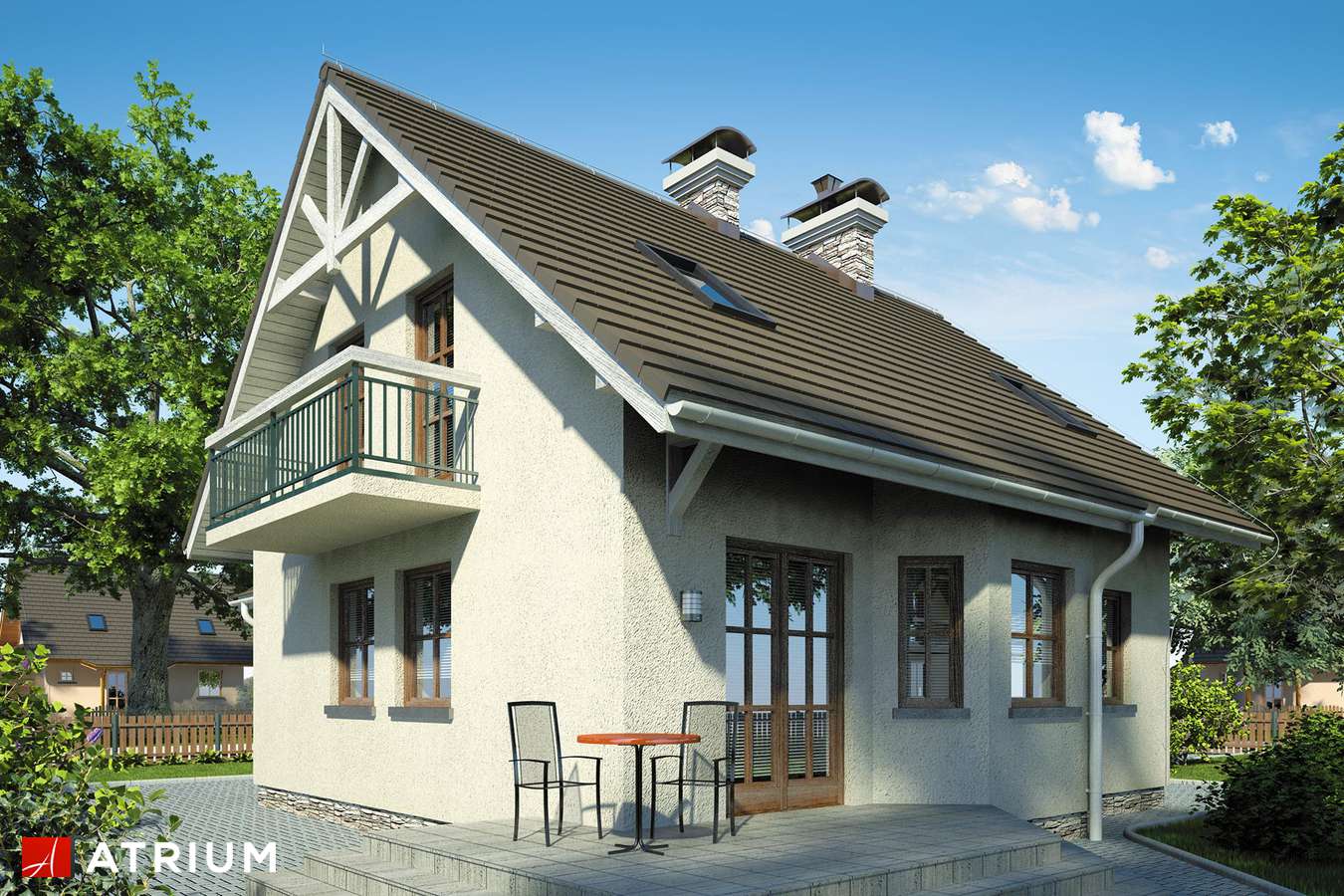 Projekty domów - Projekt domu z poddaszem MAX PLUS - wizualizacja 2 - wersja lustrzana