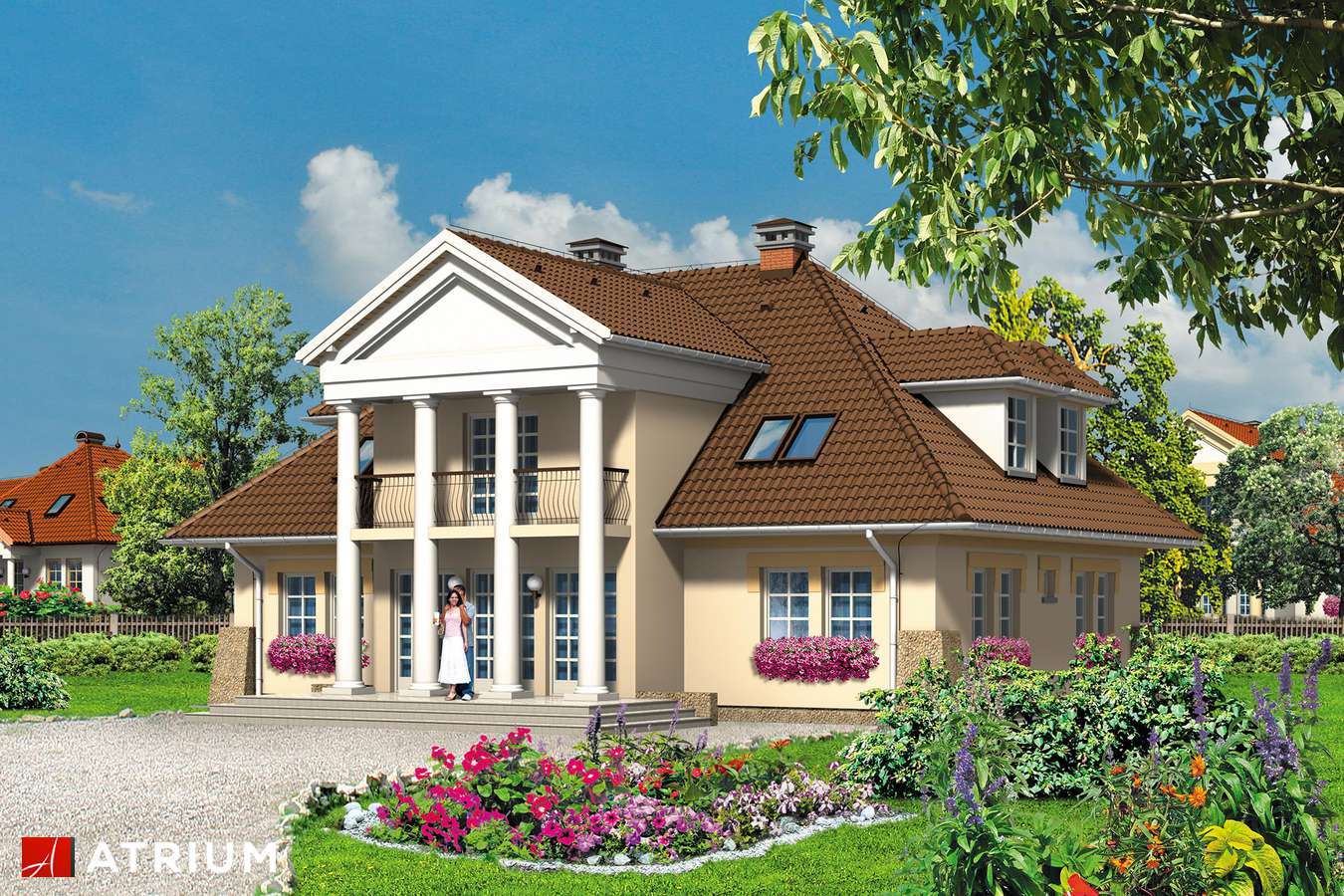 Projekty domów - Projekt domu z poddaszem KASZTELANKA - wizualizacja 2 - wersja lustrzana