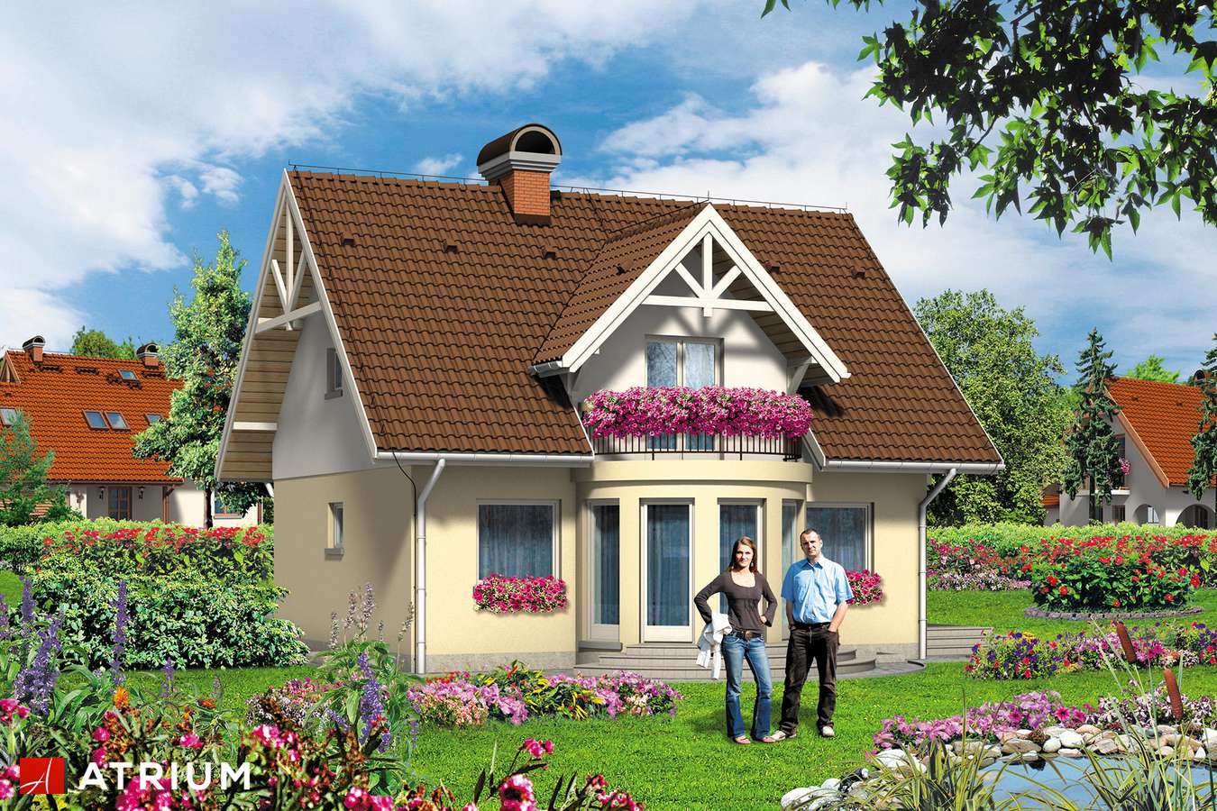 Projekty domów - Projekt domu z poddaszem SłONECZKO - wizualizacja 2