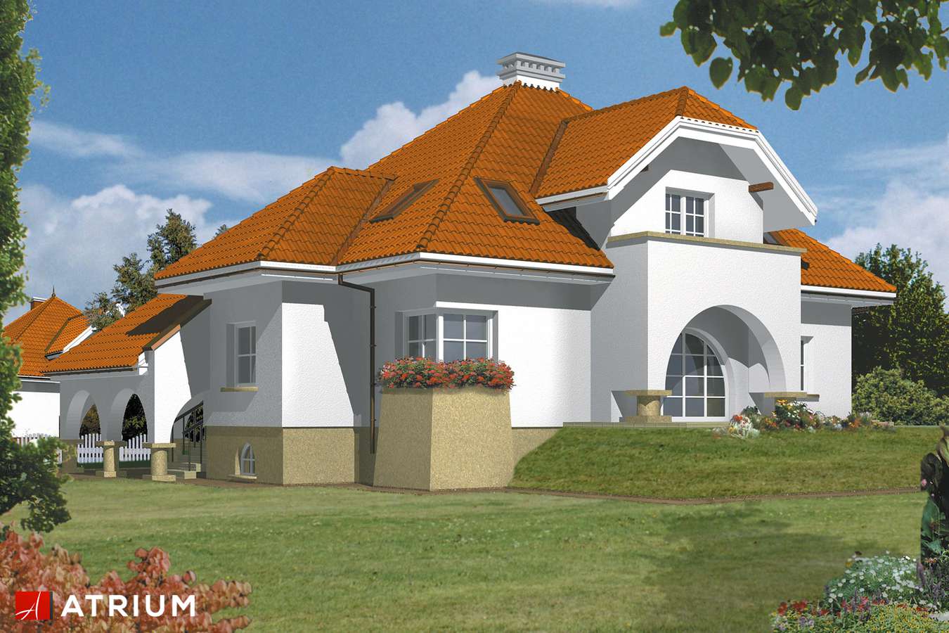 Projekty domów - Projekt domu z poddaszem SZMARAGD - wizualizacja 1 - wersja lustrzana